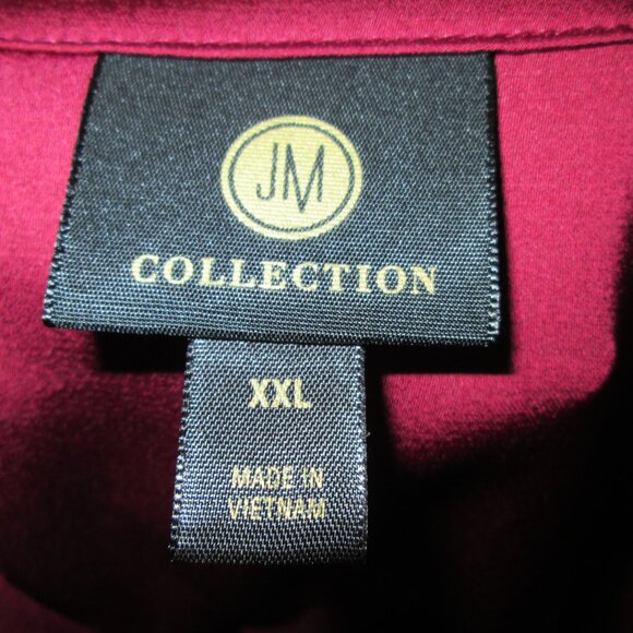 JM Collection Women's Printed Satin Split Neck Blouse XXL NWOT - Picture 8 of 8